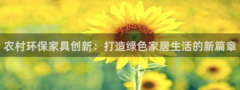 杏宇平台手机登录：农村环保家具创新：打造绿色家居生活的新篇章